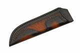 Damacus Sharktooth Fixed Blade Knife Horn Handle with Sheath SKU DM-1198HN