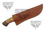 9" Rodeo Wood Damascus Blade Hunting Knife SKU DM-1365