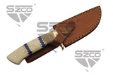 9" Admiral's Blue Skinner Bone/Damascus Hunting Knife SKU DM-1372