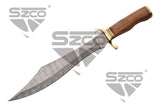 Scimitar Sword w/Leather Sheath 17.5" Overall Damascus Steel Blade/Wood Handle SKU DM-1407