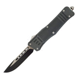 Armed Force Auto. OTF Knife w/Sheath 2 tone Drop PT. SS Blade/Gray Handle SKU 112LGYCP