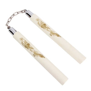 12" Foam Nunchaku Dragon Design w/ball bearing chain SKU SE-802-WT