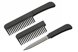 Self Defense Concealed Comb Knife Black Stainless Steel/Black Handle SKU CKBK
