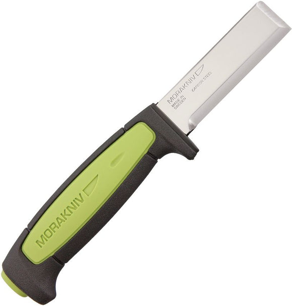 Mora Chisel Fixed Blade with Sheath Black/Light Green SKU FT01520