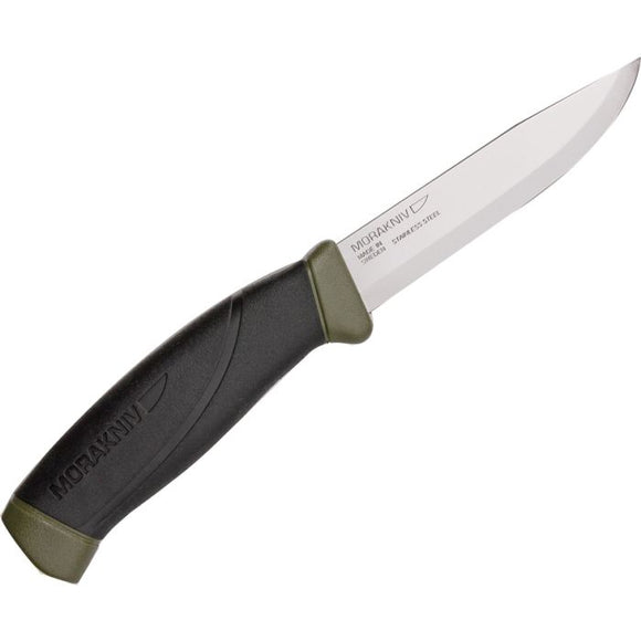 Mora Companion MG Army Model Fixed Blade Knife w/Sheath Stainless-Steel Blade/Black & OD Green Propylene Handle SKU FT10128