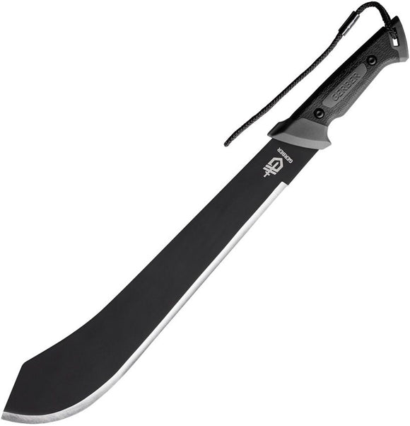 Gerber Gator Bolo Machete w/Sheath PTF Coated Carbon Steel Blade/Black & Gray Gator Grip Handle Sheath SKU G3069