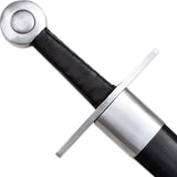 Medieval Warrior Handmade Full Tang Age of Chivalry Sword w/Scabbard High Carbon Steel Blade/Leather Handle with Silver Pommel & Guard 39" Overall SKU TC-60265