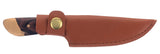 Fixed Blade Mini Hunting Knife w/Sheath Clip Point 440 Stainless-Steel Blade/Brown & Gold Plastic Handle SKU KHK1118WH