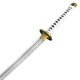 Hand Made Katana w/White Saya 1045 Carbon Steel Blade/White Wrapped Handle SKU KON36
