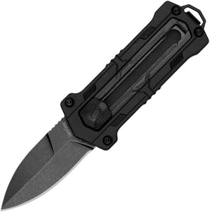 Kershaw Jens Anso Kapsule Manual Sliding Button Lock OTF Knife Blackwash 8Cr13MoV Stainless Blade/Black Nylon Handle SKU KS1190BW