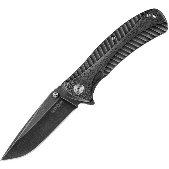Kershaw Starter Assist Open Knife Blackwash 3Cr13 Stainless steel Blade/Blackwash SS Handle SKU KS1301BW