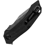 Kershaw Flatbed Assist Open Liner Lock Knife Blackwash 8Cr13MoV Stainless-Steel Blade/Black Nylon Handle with Black Steel Inlay SKU 1376/KS1376