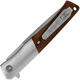 Kershaw Enhance Assist Open Liner Lock Knife Satin Finish Stainless Blade/Brown Wood Handle SKU KS1419