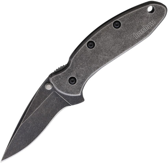 Kershaw Chive Frame Lock Assist Open Knife Blackwash 420 Stainless Blade/Blackwash Finish 2Cr13 Stainless Handle SKU KS1600BLKW