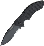 Kershaw Clash Assist Open Liner Lock Knife Black Half Serr. 8Cr13MoV Blade/Black Nylon Handle SKU 1605CKTST