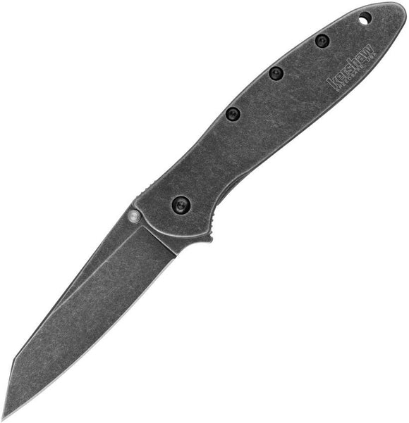 Kershaw Random Leek Assist Open Knife Sandvik 14C28N Stainless Steel/Blackwash Handle SKU KS1660RBW