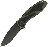 Kershaw Blur Assist Open Liner Lock Knife Black Cerakote Coated Sandvik 14C28V Steel Blade/OD Green Alum. Handle with Trac-Tec Inserts Handle SKU 1670OLBLK/KS1670OLBLK