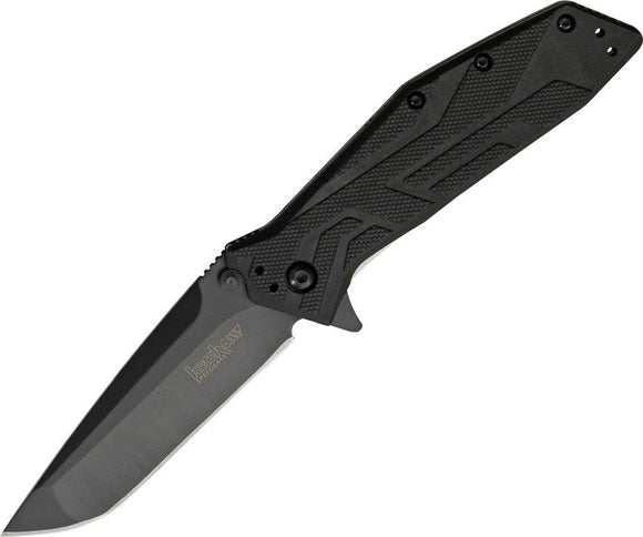Kershaw Brawler Assist Open Liner Lock Knife Black Oxide 8Cr13MoV Stainless-Steel Blade/Black Nylon Handle SKU 1990/KS1990