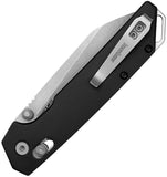 Kershaw Iridium Reverse Tanto Dura Lock Knife Stonewash D2 Tool Steel Blade/Black Anodized Alum. Handle SKU 2038R/KS2038R