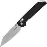 Kershaw Iridium Reverse Tanto Dura Lock Knife Stonewash D2 Tool Steel Blade/Black Anodized Alum. Handle SKU 2038R/KS2038R
