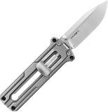 Kershaw Cybernet Manual Sliding Button Lock OTF Knife Stonewash Satin Finish D2 Tool Steel Blade/Stonewash Finish Stainless Handle SKU KS2046