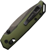 Kershaw Mini Iridium Dura Lock Knife Blackwash D2 Tool Steel Blade/OD Green Alum. Handle SKU KS2051OLBW