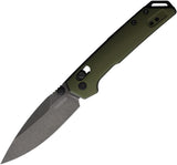 Kershaw Mini Iridium Dura Lock Knife Blackwash D2 Tool Steel Blade/OD Green Alum. Handle SKU KS2051OLBW