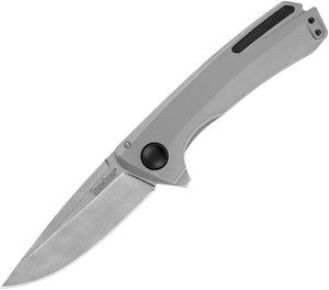 Kershaw Comeback Frame Lock Knife Stonewash 8Cr13MoV Stainless Blade/Bead Blast Stainless Handle SKU KS2055