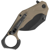 Kershaw Outlier Liner Lock Assist Open Karambit Knife Blackwash 8Cr13MoV Stainless Blade/Tan Nylon Handle SKU KS2064TANBW