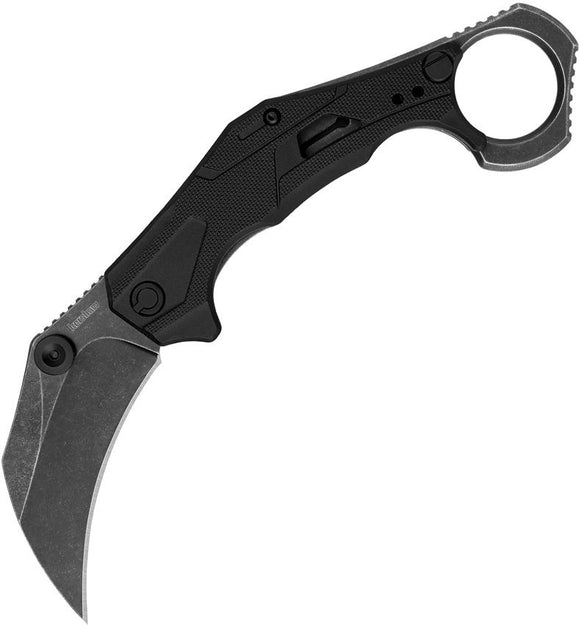 Kershaw Outlier Assist Open Karambit Knife Blackwash 8Cr13MoV Steel Blade/Black Nylon Handle SKU KS2064