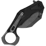 Kershaw Outlier Assist Open Karambit Knife Blackwash 8Cr13MoV Steel Blade/Black Nylon Handle SKU KS2064