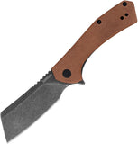 Kershaw Static Liner Lock Knife Blackwash D2 Tool Steel Blade/Brown Canvas Micarta Handle SKU KS3445MCBBW