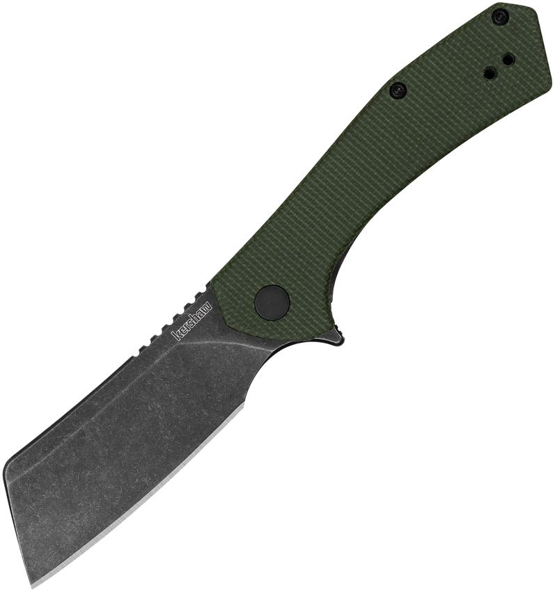 Kershaw Static Frame Lock Knife Blackwash D2 Tool Steel Blade/Green Mi ...