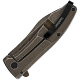 Kershaw Boilermaker Frame Lock Assist Open Knife Bronze PVD Coated 8Cr13MoV Steel Blade/Bronze PVD Coated Steel Handle SKU KS3475