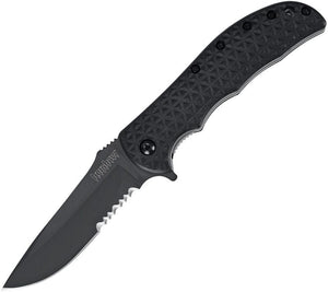 Kershaw Volt II Assist Open Knife Black Half Serr. 8Cr13MoV Steel Blade/Black Handle SKU KS3650CKTST