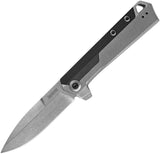 Kershaw Oblivion Assist Open Frame Lock Knife Stonewash 8Cr13MoV Stainless-Steel Blade/Gray Steel Handle with Black Nylon Inserts SKU 3860/KS3860