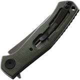 Kershaw Concierge Liner Lock Knife Blackwash D2 Tool Steel Blade/OD Green Micarta Handle SKU KS4020MCG