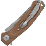 Kershaw Concierge Liner Lock Knife Stonewash 8Cr13MoV Steel Blade/Brown Micarta Handle SKU KS4020MIB