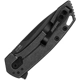 Kershaw Radar Frame Lock Assist Open Knife Blackwash 8Cr13MoV Steel Blade/Blackwash Steel Handle SKU 5560/KS5560