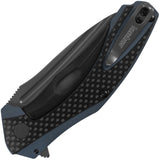 Kershaw Natrix Sub Frame Lock Knife Black TiNi Coated 8Cr13MoV steel Blade/Blue G10 Handle with Carbon Fiber Inlay SKU KS7007CFX