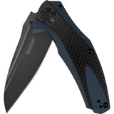 Kershaw Natrix Sub Frame Lock Knife Black TiNi Coated 8Cr13MoV steel Blade/Blue G10 Handle with Carbon Fiber Inlay SKU KS7007CFX