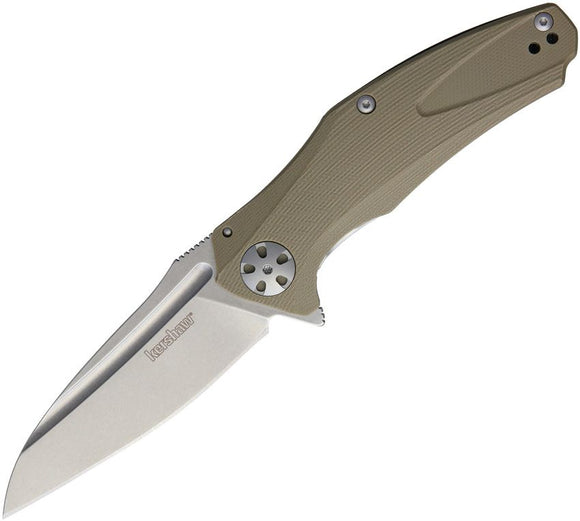 Kershaw Natrix Sub-Frame Lock Knife Stonewash 8Cr13MoV Stainless Blade/Tan g1o Handle SKU KS7007TAN