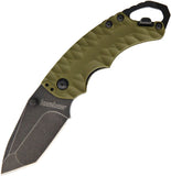 Kershaw Shuffle II Liner Lock Multi-Tool Knife Tanto Blackwash 8Cr13MoV Steel Blade/OD Green Nylon Handle SKU 8750TOLBW/KS8750TOLBW