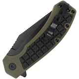 Kershaw Faultline Liner Lock Knife Black 8CrMoV Steel Blade/OD Green Nylon Handle with Rubber Over Mold Inserts SKU 8760/KS8760