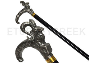 Ram Head Walking Cane with Sword 34.5" Overall SKU: KT-2072