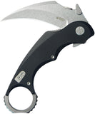 Kubey Rogue Karambit Knife Black Finish 14C28N Sandvik Steel Blade/Black G10 Handle SKU KUB298A