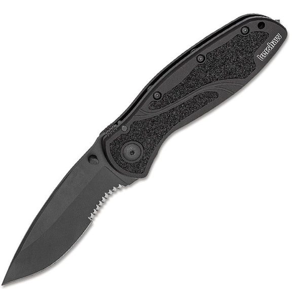 Kershaw Blur Assisted Folding Knife Glass Breaker/Serrated SKU 1670GBBLKST