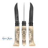 Opinel Limited Edition Cosmos No. 8 Folding Knife (JeanJean) Black Stainless-Steel Blade/Hornbeam Handle SKU 003236