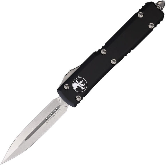 Microtech Ultratech Auto OTF Double Edge Stainless Dagger Blade/Black Alum. Handle SKU MCT12210