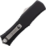 Microtech Mini Hera II Auto OTF Knife D/E Stonewash Serr. Bohler M390MK Stel Blade/Black Alum. Handle SKU MCT1702M12